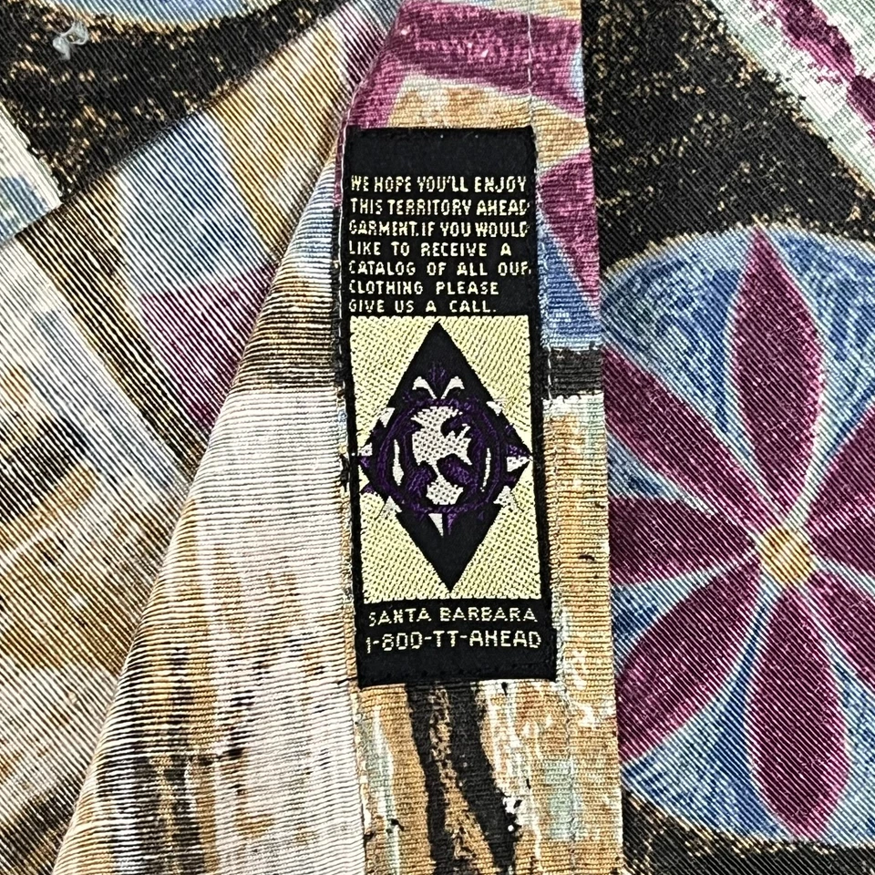 The Territory Ahead Men's 100% SILK Southwestern Button Up Shirt | SS | Size XL - Image 3 of 4