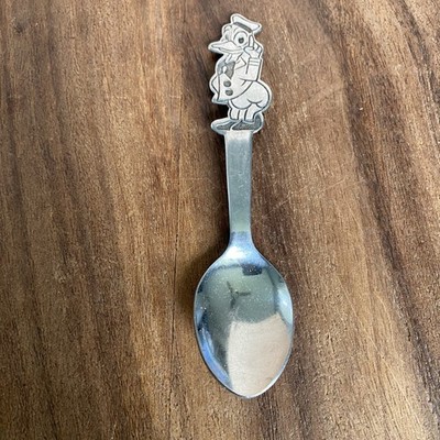 Vintage Disney Donald Duck Bonny Metal Silver Tone Children's Kids Spoon Japan