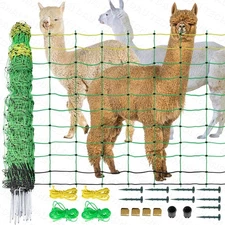 Electric Netting Fence Mesh Kit Deer Fencing 47" H x 164' L with Posts Spike