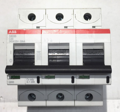 ABB S8035 C-20 3-Pole High Performance Circuit Breaker 40A 50kA 240/415V (KK)