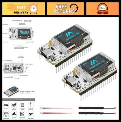 2 Pack ESP32 LoRa V3 Development Board 915MHz Antenna WiFi Bluetooth OLED Displa