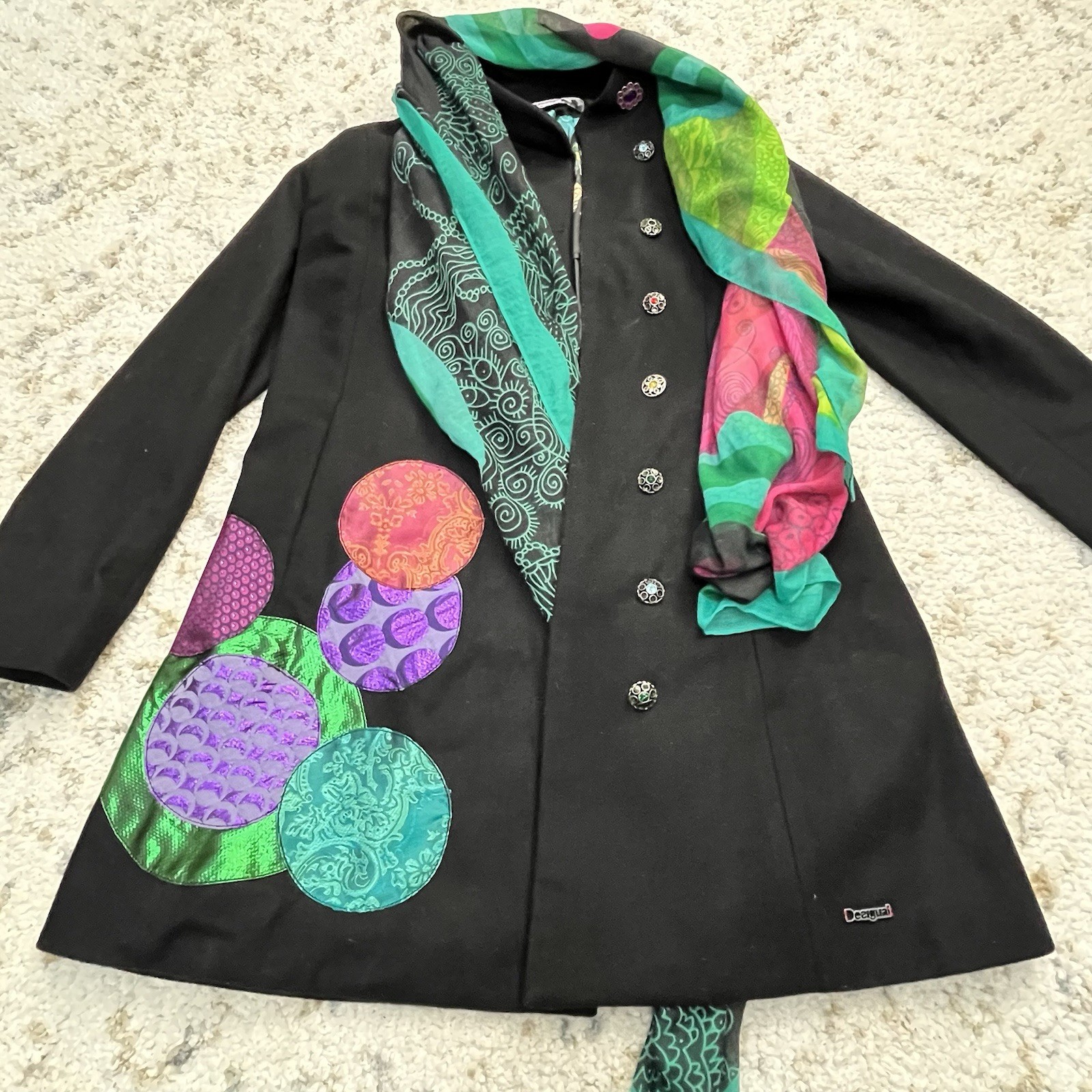 DESIGUAL Multicolor Patchwork Embroidered Womens … - image 4