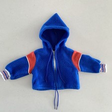 Vintage 80s - 12 months - Blue and Red Zip Hoodie - Made in the USA