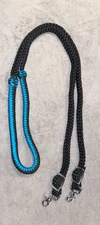 NEW 7'5'' BRAIDED TURQUOISE & BLACK BARREL CONTESTANT REINS
