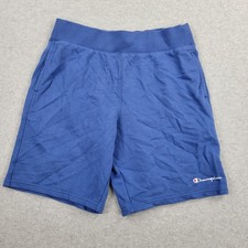 Champion Shorts Mens Large Blue Sweat Logo Graphic Pockets