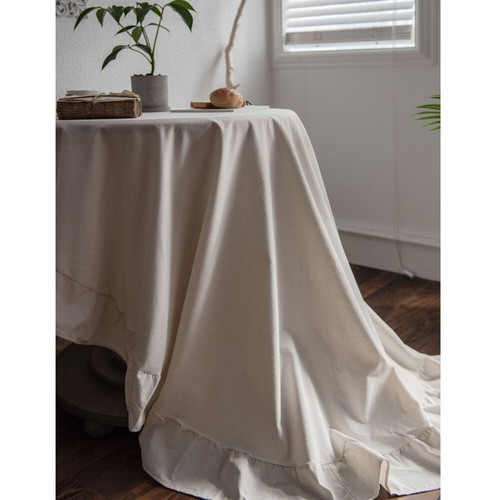Round Ruffles Tablecloth Kitchen Dining Room Dinner Table Cloth Cover Home Decor - Picture 26 of 37