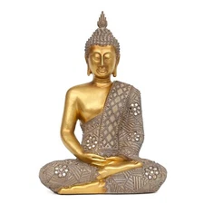 Buddha Statue for Home Decor Gold 12.4”-Buddha Statues for Zen Decor - Spi