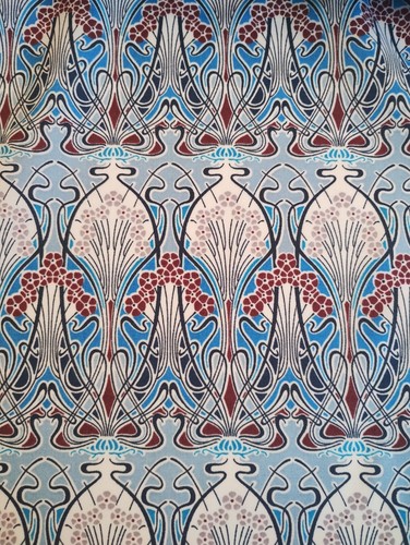 Tela de algodón para césped Liberty Ianthe roja y turquesa por acolchado para confección de 50 cm - Imagen 8 de 10