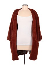 Mystree Women Brown Faux Fur Jacket M