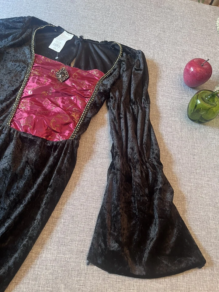 Niñas VAMPIRA GÓTICA Vampiresa Halloween Disfraz Talla L 8/10 Vestido Foto 3 de 4