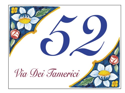 numeri civici targa ceramica in porcellana con decoro effetto travertin 11X15 cm - Foto 2 di 2