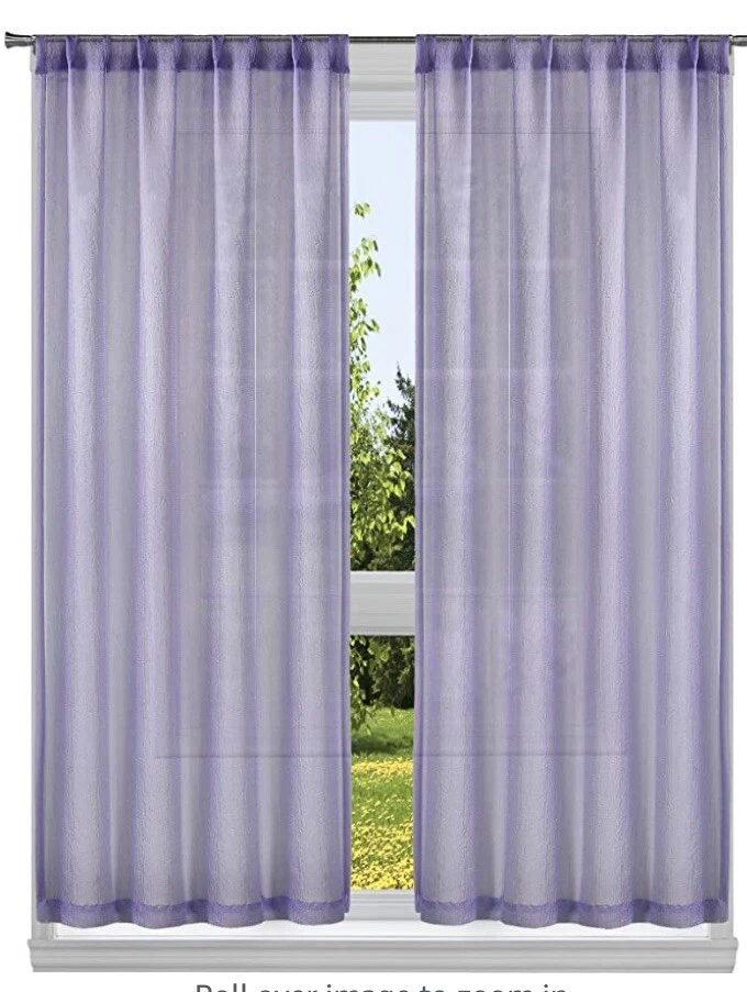 Lala + Bash Limited Edition Allyson Lavender Crushed Semi Sheer (2) Panels 54x84