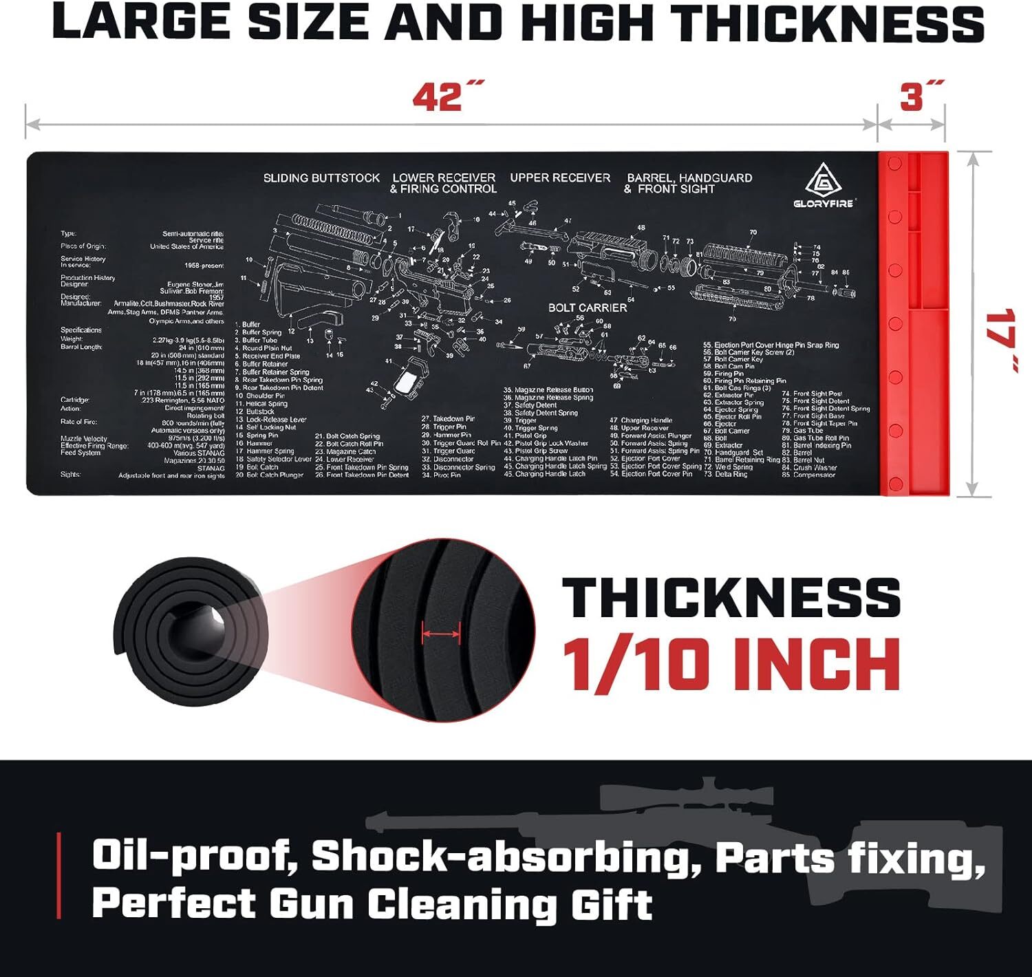 Gloryfire Gun Cleaning Mat Gun Mat Double Thickness Cleaning Mat eBay