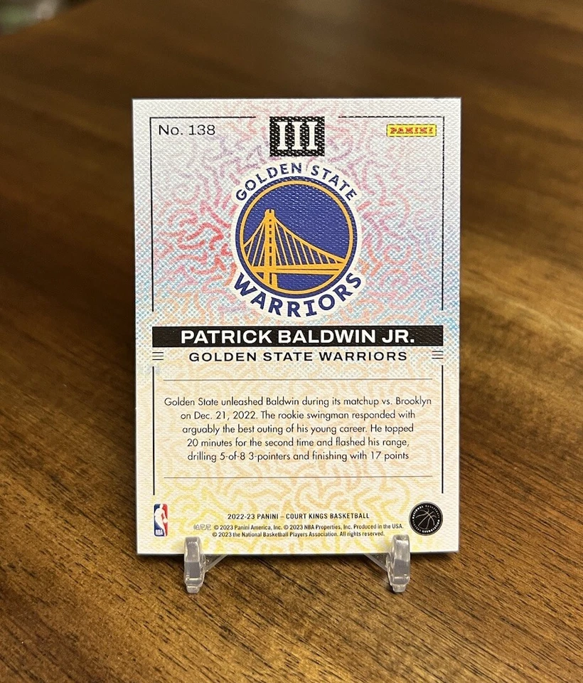 2022-23 Panini Court Kings Patrick Baldwin Jr Level 3 #138 Golden State Warriors - Image 2 of 2