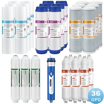 6-Stage Alkaline Mineral Reverse Osmosis RO Water System Replacement Filter Set
