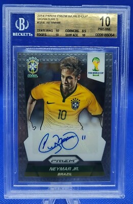 2014 Panini Prizm World Cup Signatures Neymar AUTO #SNE BGS 10