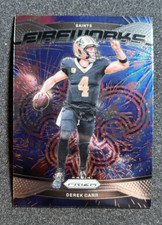 Derek Carr 2024 Panini Prizm Football #11 Fireworks Parallel New Orleans Saints