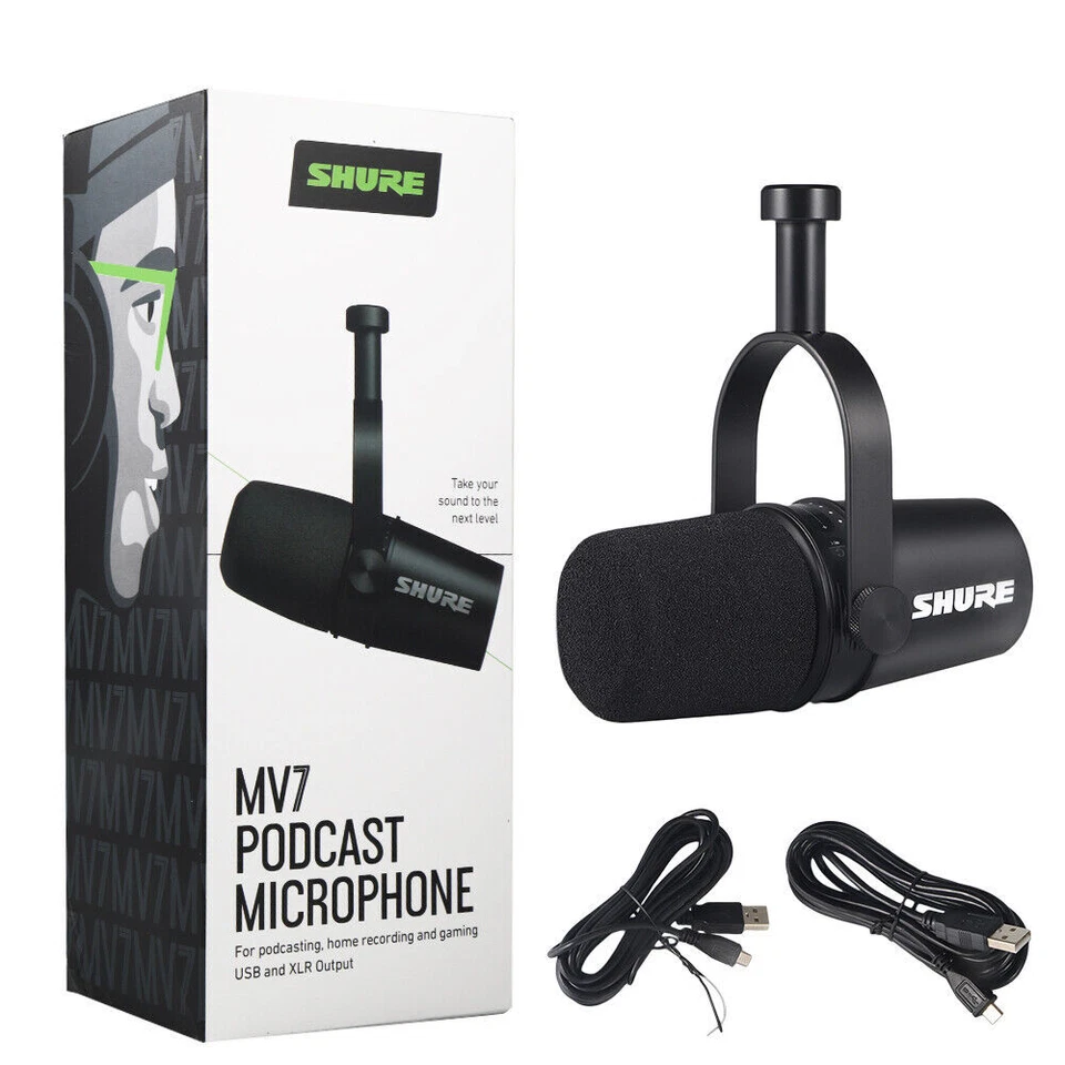 New Shure MV7 Cardioid Dynamic Vocal / Broadcast Microphone USB & XLR Outputs - Image 2 of 4