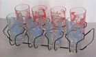 8 HIS & HER’S ART DECO GAZELLE GLASS TUMBLERS FOR 4 COUPLES + TRAY — photo 1