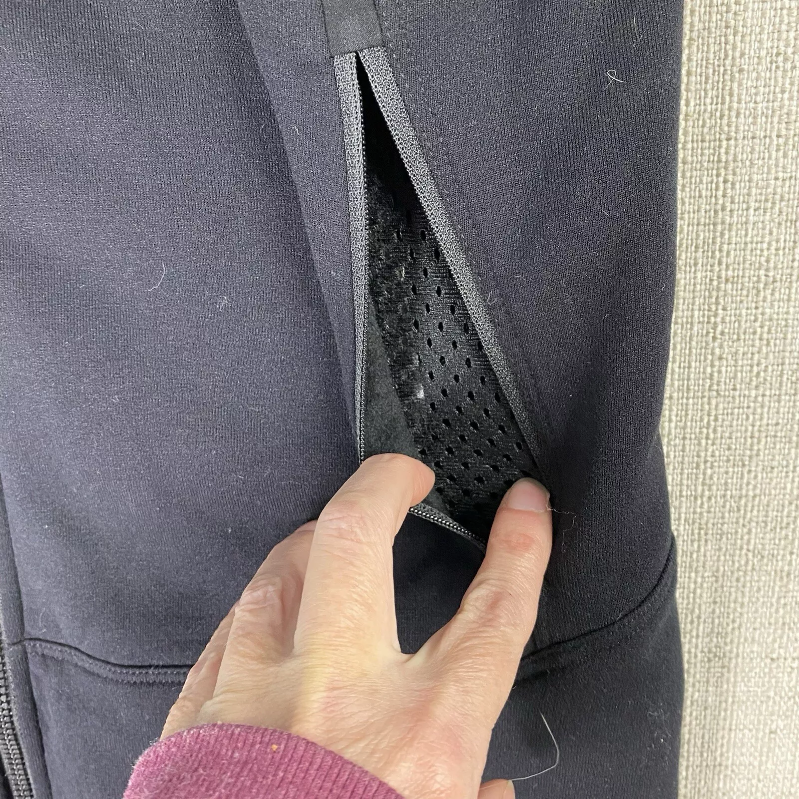 arcteryx full zip fleece pockets logo kyanite base-layer