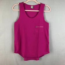 Paper Crane Pink Tank Top Multiple Zippers Women's Size Small Sleeveless