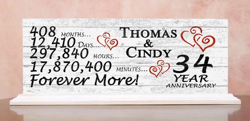 Custom Anniversary Sign Gift Wedding Present Personalized Names By Year Couple - Picture 34 of 80