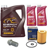 MotoröL Set Mannol 5W30 7 Liter + ÖLfilter + Schraube FüR Mercedes C-Klasse W205