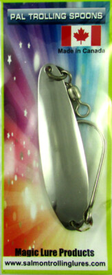 S.S. Magic Lure 3'' Stainless Steel, Eat Me salmon fishing spoon. Salt & fresh
