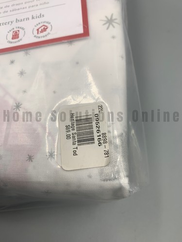 Set lenzuola cotone Babbo Natale bianco Pottery Barn Kids Heritage multi bambino #H688A - Foto 2 di 5