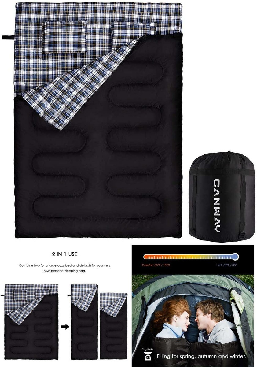 2023定番 CANWAY Person Sleeping Bag with 2 Pillows for Camping