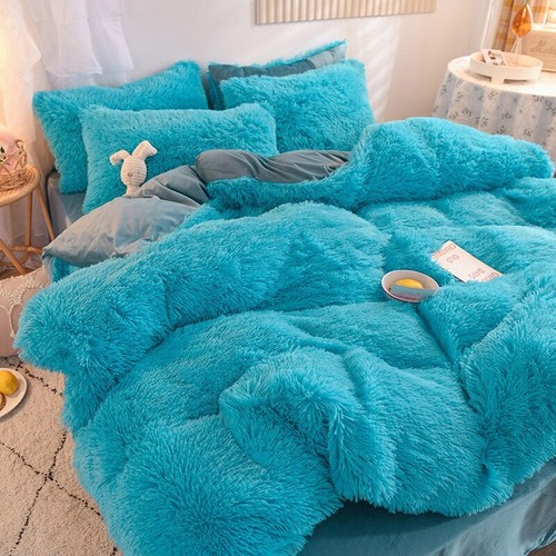 Luxury Velvet Plush Warm Bedding Set Duvet Cover Bed Sheets Pillowcases 4/5pcs - Picture 18 of 27