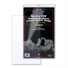 Pack / 100 BCW RESEALABLE Silver Comic Book Acid Free Poly Bags archival sleeves