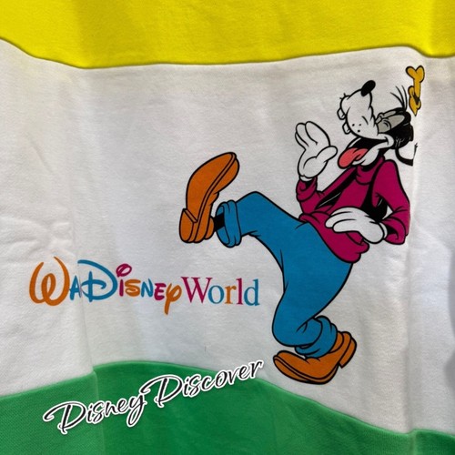 Walt Disney World Goofy Sweatshirt Yellow White Green Pullover New Size XL - Picture 3 of 3