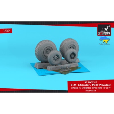 Armory Models AR AW32313 Scale kit 1/32 B-24 Liberator / PB4Y Privateer wheels