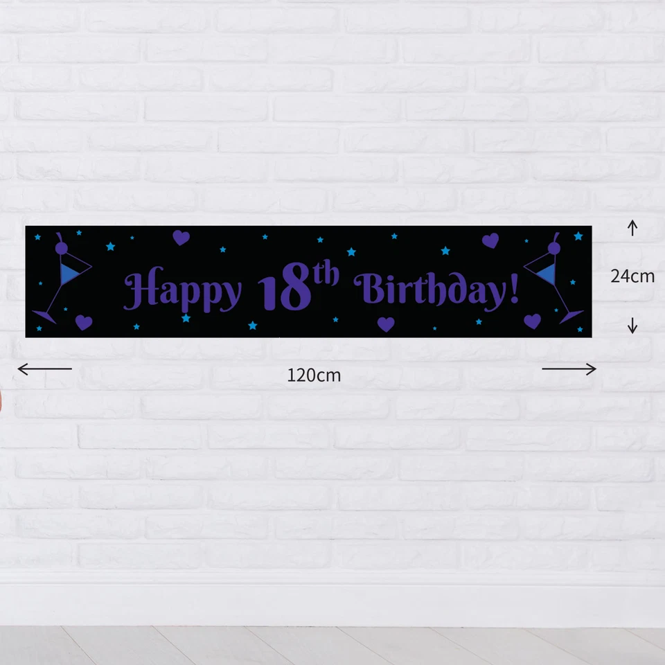 18th  Hens Birthday Hanging Decorations Fabric Party Banner Personalised Decor - Image 4 of 4