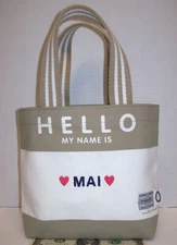 Porter Yoshida x FLAVOR Japan Hello My Name Is Mini Tote Bag Canvas Khaki/Taupe