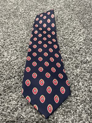 Stanford Silk Neck Tie Blue Geometric