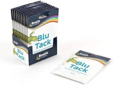 Pack of 12 - Bostik Blu-tack Mastic Adhesive Non-Toxic White 60g Ref 801127