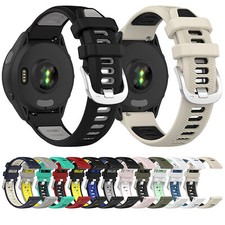 Silicone Watch Band Steel Buckle Strap For Garmin Forerunner 265/265 Music/265S