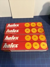 24 VINTAGE HALEX  3 STAR YELLOW TABLE TENNIS BALLS  IN ORIGINAL BOX NOS ,4 BOXES