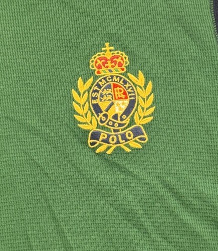 Polo Ralph Lauren Nachtwäsche Hemd Herren Medium Grün Blau Waffel Wappen Patch Logo - Bild 2 von 7