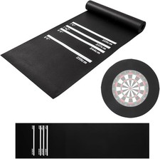 Image of Darts Mat with 4 Throwing Distances Dart Board Mat 300cm x 62cm Non-Slip Rubber