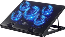 Laptop Cooling Pad, Laptop Cooler with 5 Quiet Fans for 12"-17" Computer PC Note