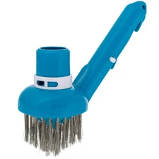 U.S. Pool Supply Corner Vacuum Brush, Stainless Steel Bristles, Adjustable Ring
