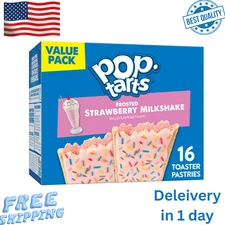 Pop-Tarts Frosted Strawberry Milkshake Toaster Pastries, Breakfast Foods