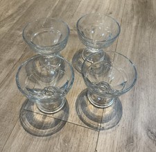 4 Large Dessert Bowls Glass Serving Bowls Vintage