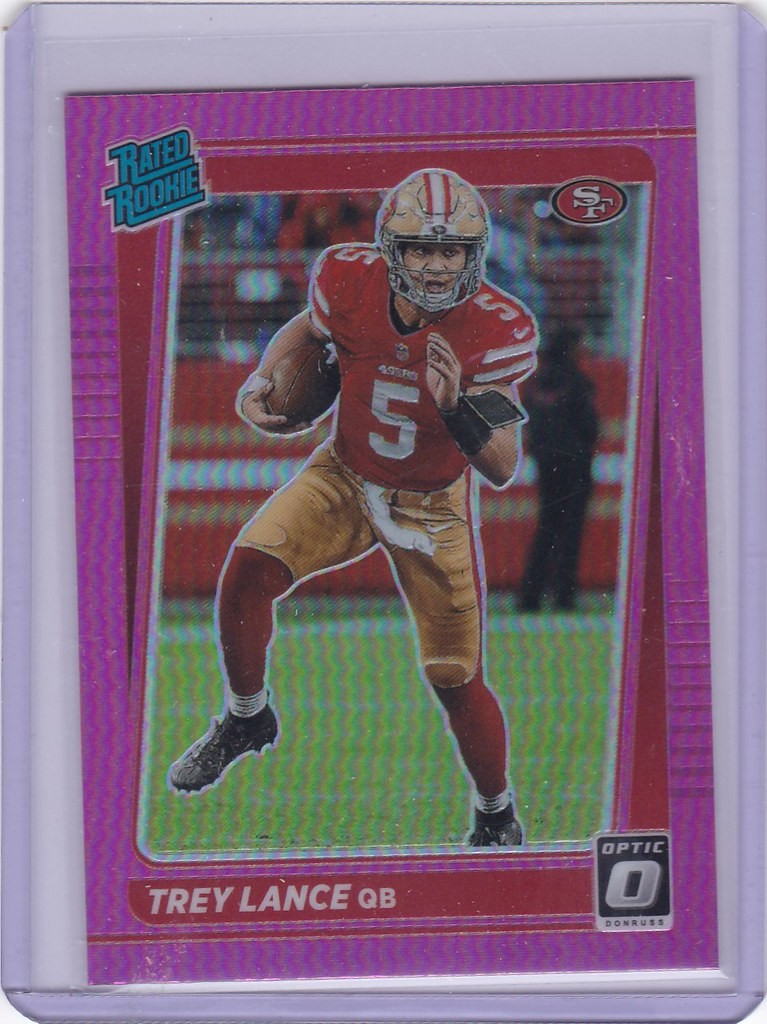 2021 Donruss optic #P-254 Trey Lance Rated Rookie RC Pink Preview 49ers