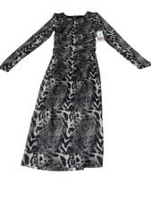Karen Kane Women's Snake Print Long Sleeved Sheath Dress, Black/White,XS