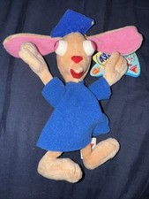 Vintage 1994 Dakin Ren  Stimpy Show Stimpy Plush Nickelodeon Graduation 1 