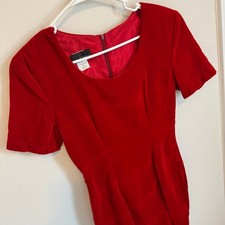 Vintage 1990s My Michelle red velvet dress with shoulder pads